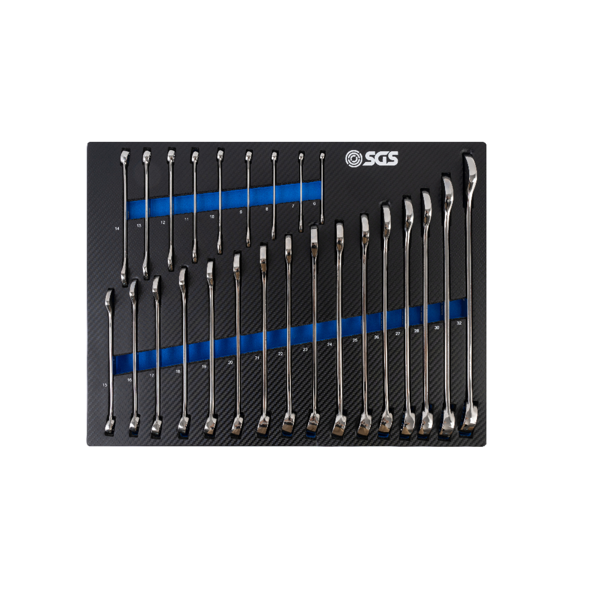 SGS 25pc Metric Combination Spanner Set | 6mm-32mm | Foam Insert